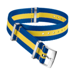 Bracelet NATO - Bracelet en polyamide bleu et jaune à 3 rayures - 031CWZ010660