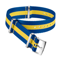 Bracelet NATO - Bracelet en polyamide bleu et jaune à 3 rayures - 031CWZ010660