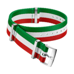 Bracelet NATO - Bracelet en polyamide vert, blanc et rouge à 3 rayures - 031CWZ010656