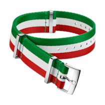 NATO strap - Polyamide 3-stripe green, white and red strap - 031CWZ010656