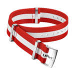 NATO strap - Polyamide 3-stripe red and white strap - 031CWZ010624