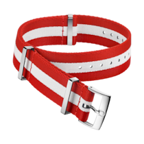Bracelete NATO - Bracelete em poliamida vermelha e branca com 3 faixas - 031CWZ010624