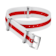 NATO-Armband - Weiß-rotes Polyamidarmband mit 3 Streifen - 031CWZ010640