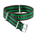 Bracelet NATO - Bracelet en polyamide vert et noir à 5 rayures - 031CWZ008803