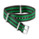 Bracelet NATO - Bracelet en polyamide vert et noir à 5 rayures - 031CWZ008803