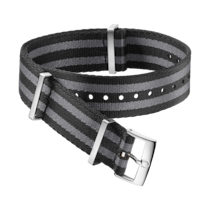 Bracelet NATO - Bracelet en polyamide gris et noir à 5 rayures - 031ZSZ002045