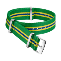 Bracelete NATO - Bracelete em poliamida verde, amarela e azul com 5 faixas - 031CWZ010678