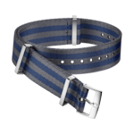 Bracelet NATO - Bracelet en polyamide gris et bleu à 5 rayures - 031CWZ007884