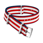 NATO-Armband - Rot-weißes Polyamidarmband mit 5 Streifen und blauen Rändern  - 031CWZ010616