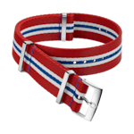 Bracelet NATO - Bracelet en polyamide rouge, blanc et bleu à 5 rayures - 031CWZ010686