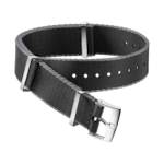 NATO-Armband - Schwarzes Polyamidarmband, graue Ränder - 031ZSZ002044