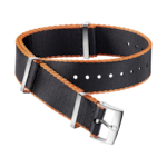 Cinturino NATO - Cinturino in poliammide nero con bordi arancioni - 031ZSZ002046
