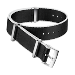 NATO-Armband - Schwarzes Polyamidarmband, weiße Ränder - 031CWZ010710