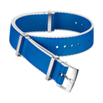 Cinturino NATO - Cinturino in poliammide blu con bordi bianchi - 031CWZ010702