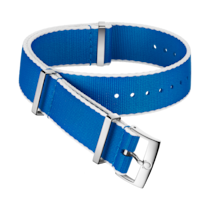 Bracelet NATO - Bracelet en polyamide bleu aux bordures blanches - 031CWZ010702