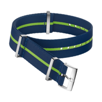 Bracelet NATO - Bracelet en polyamide bleu à rayure verte - 031CWZ014693