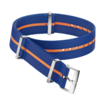 NATO-Armband - Blaues Polyamidarmband mit orangefarbenem Streifen - 031CWZ014697