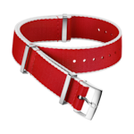 NATO-Armband - Rotes Polyamidarmband, weiße Ränder - 031CWZ010718