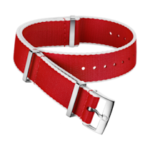 Bracelete NATO - Bracelete em poliamida vermelha, debruada a branco - 031CWZ010718