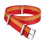 Bracelete NATO - Bracelete em poliamida vermelha com faixas amarelas  - 031CWZ010620
