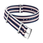 Bracelet NATO - Bracelet en polyamide bleu, rouge et blanc à rayures - 031CWZ010694