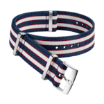 NATO strap - Polyamide striped red, white and blue strap - 031CWZ010632
