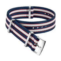Bracelete NATO - Bracelete em poliamida vermelha, branca e azul às riscas - 031CWZ010632
