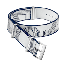 Bracelet NATO - Bracelet en polyamide blanc et bleu - 031Z019138
