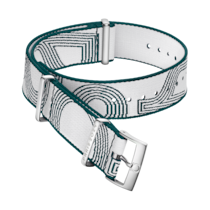 NATO-Armband - Weiß-grünes Polyamidarmband - 031Z019140