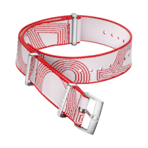 Bracelete NATO - Bracelete em poliamida branca e vermelha - 031Z019128