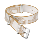 Bracelete NATO - Bracelete em poliamida branca e amarela - 031Z019139
