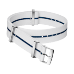 NATO-Armband - Weisses Polyamidarmband mit blauem Streifen  - 031CWZ014685