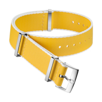 Bracelet NATO - Bracelet en polyamide jaune aux bordures blanches - 031CWZ010706