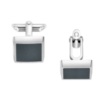 Omegamania Cufflinks, Grey brushed resin, Stainless steel - CA02ST0000805