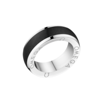 Omegamania Black ceramic ring with polished or brushed stainless steel - RA02CC00001XX