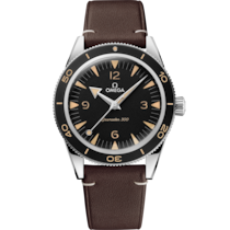 Seamaster 300 41 mm, steel on leather strap - 234.32.41.21.01.001