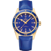 Seamaster 41 mm, yellow gold on leather strap - 234.63.41.21.99.002