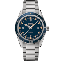 Orologio con quadrante Blu e cassa in Titanio corredato di Seamaster 300 41 mm, titanio su titanio - 233.90.41.21.03.001 - Titanio bracelet
