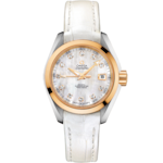 Seamaster 30 mm, steel - yellow gold on leather strap - 231.23.30.20.55.002