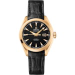 Seamaster 34 mm, yellow gold on leather strap - 231.53.34.20.01.001