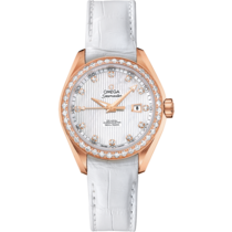 Seamaster 34 mm, red gold on leather strap - 231.58.34.20.55.002
