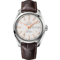 Seamaster 38.5 mm, steel on leather strap - 231.13.39.22.02.001