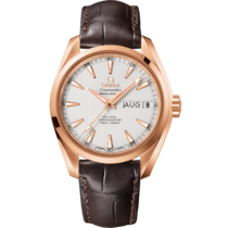 Seamaster 38.5 mm, red gold on leather strap - 231.53.39.22.02.001