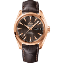 Seamaster Aqua Terra 150M 38.5 mm, red gold on leather strap