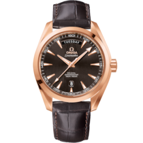 Seamaster Aqua Terra 150M 41.5 mm, red gold on leather strap