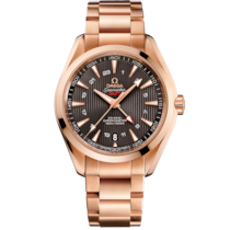 Uhr mit Grau Zifferblatt auf Rotgold Gehäuse mit Rotgoldband bracelet - Seamaster Aqua Terra 150 M 43 mm, Rotgold mit Rotgoldband - 231.50.43.22.06.002
