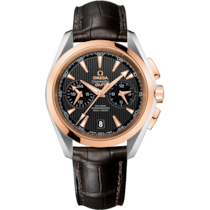 Seamaster 43 mm, steel - red gold on leather strap - 231.23.43.52.06.001