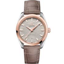 海馬 Aqua Terra 150米系列 38毫米, 不鏽鋼-Sedna™金錶殼 於 皮革錶帶 - 220.23.38.20.06.001