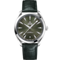 Seamaster Aqua Terra 150M 41 mm, aço em bracelete de pele - 220.13.41.21.10.001