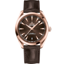 Seamaster 41 mm, Sedna™ gold on leather strap - 220.53.41.21.13.001